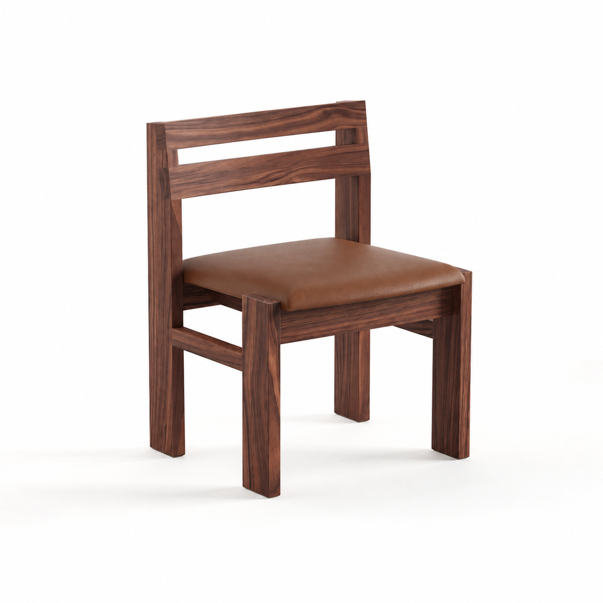 Reyk Dining Chair in American Walnut with Terracotta Leather by Paradox Movement