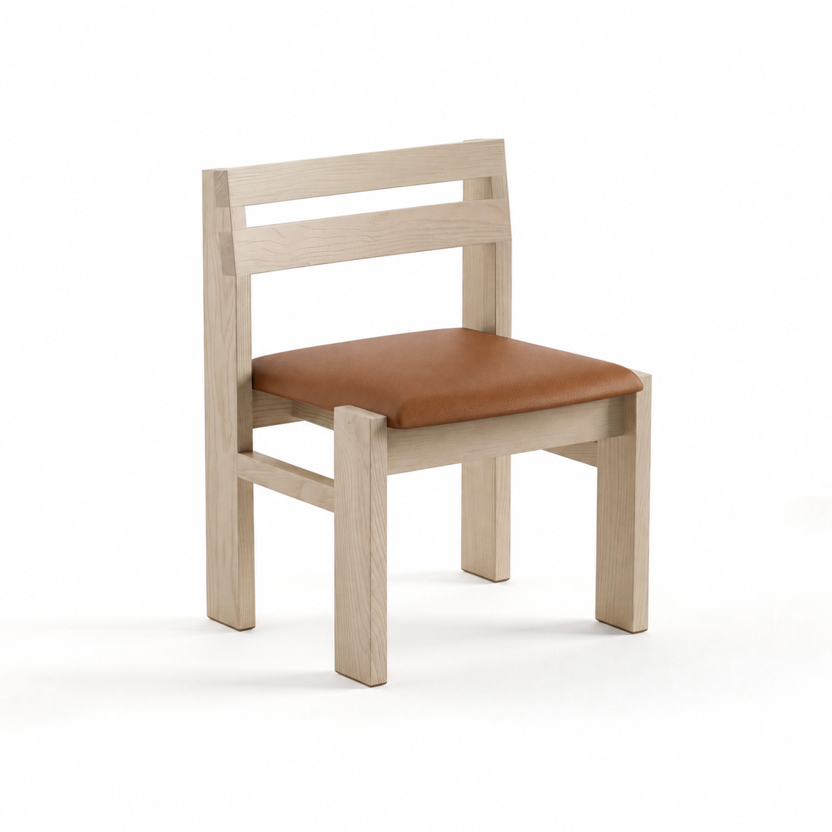 Reyk Dining Chair in Blonde Oak with Terracotta Leather by Paradox Movement
