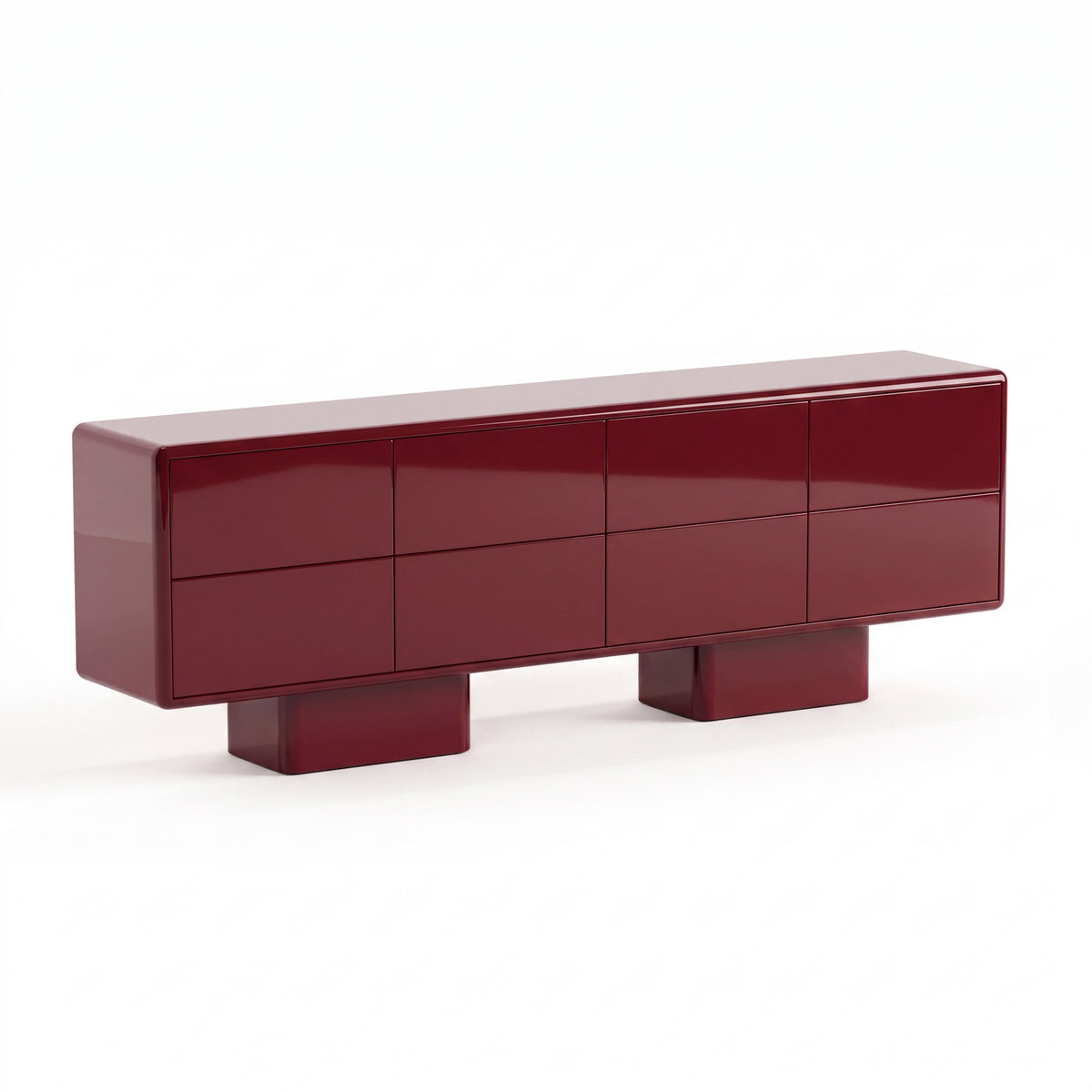 Beton 8 Drawer in Gloss Red by Paradox Movement