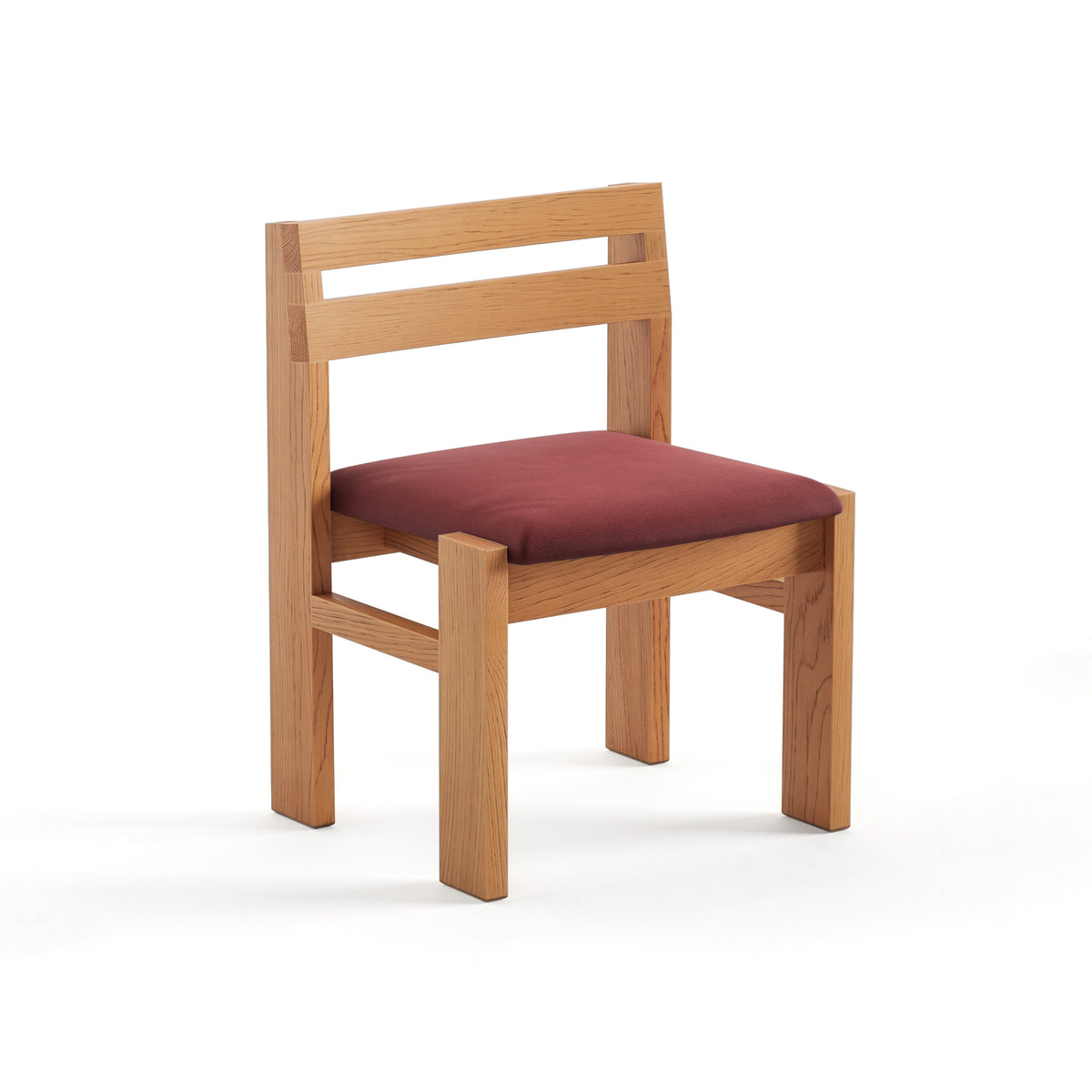 Reyk Dining Chair in Golden Oak with Burgundy Fabric by Paradox Movement