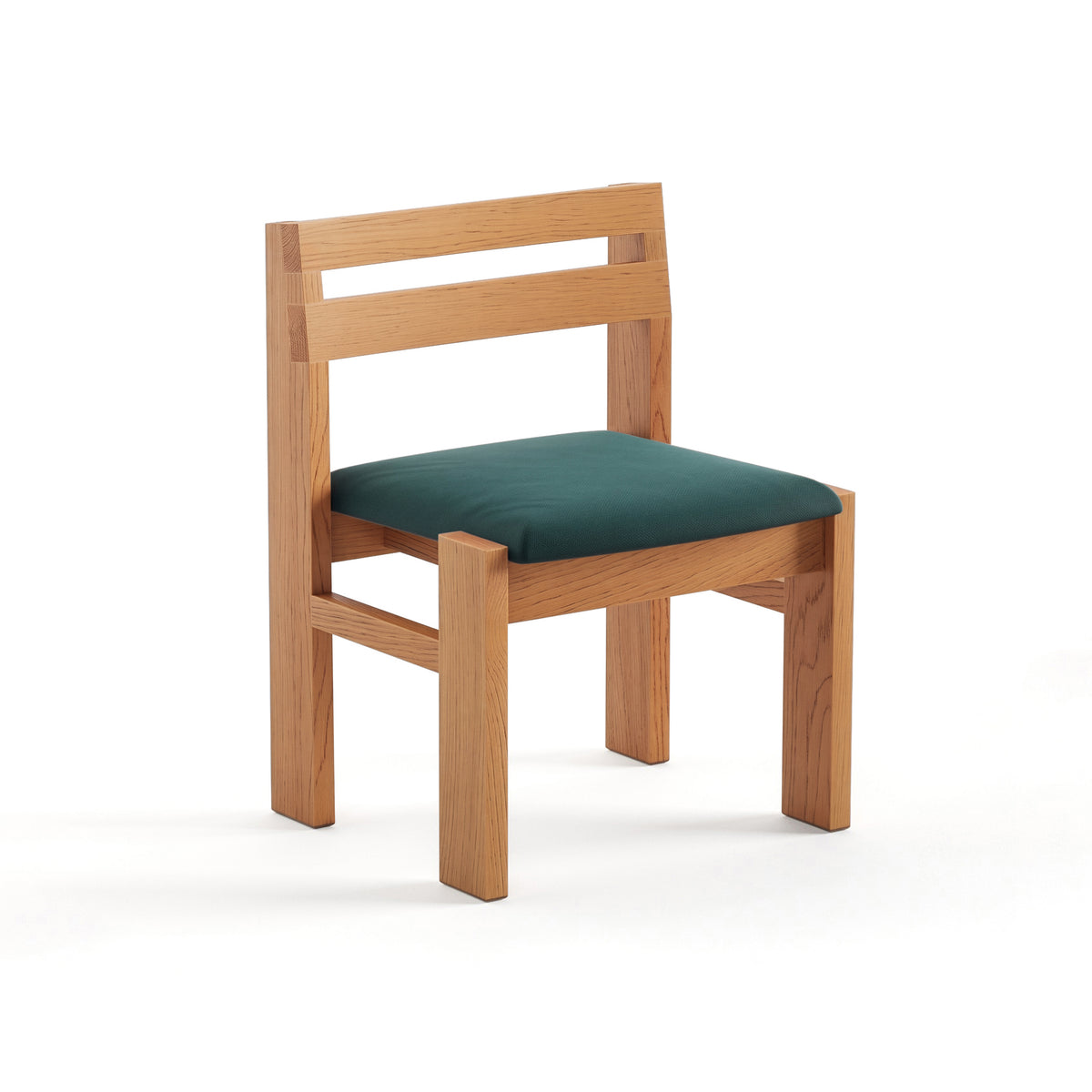 Reyk Dining Chair in Golden Oak with Teal Fabric by Paradox Movement