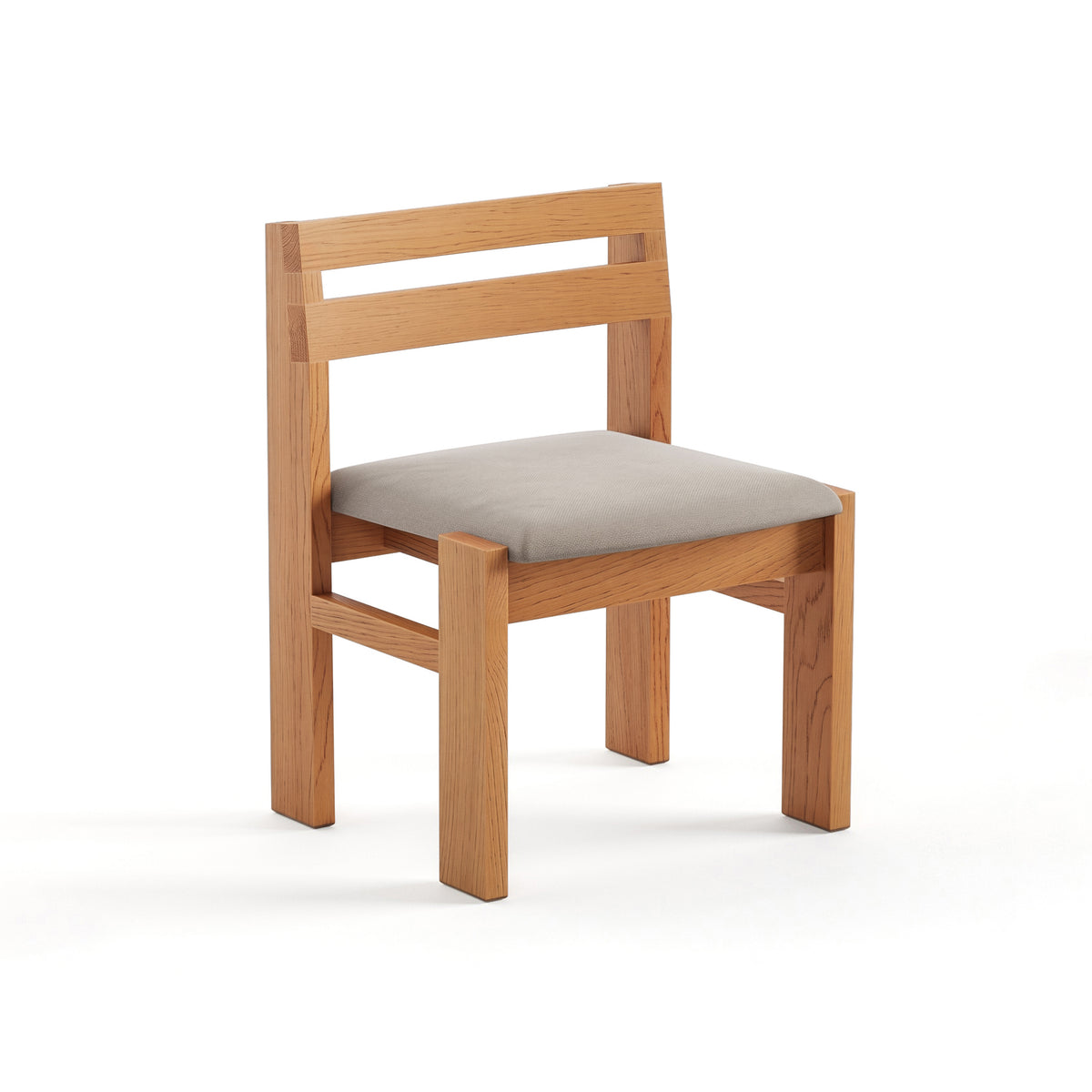 Reyk Dining Chair in Golden Oak with White Fabric by Paradox Movement