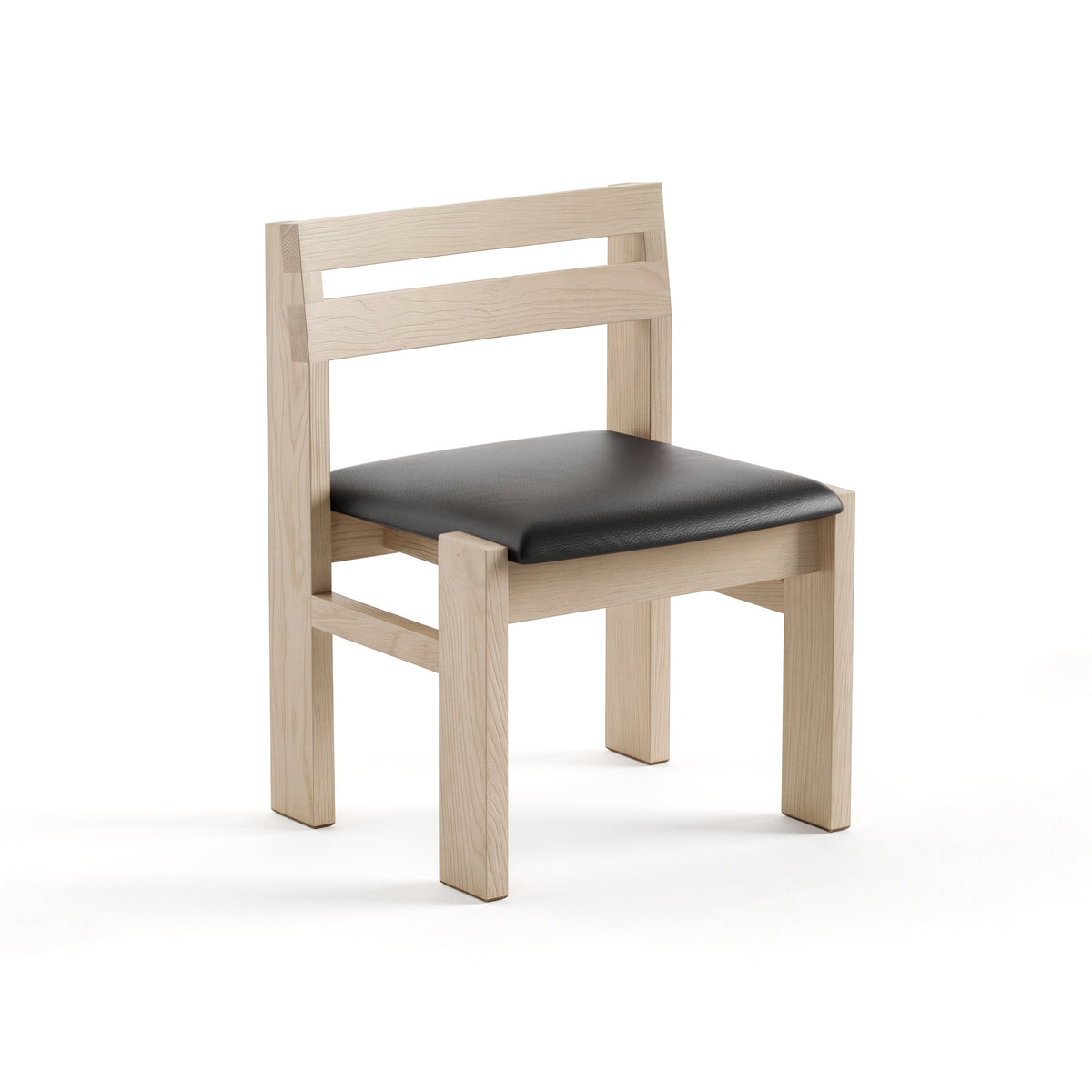 Reyk Dining Chair in Blonde Oak with Black Leather by Paradox Movement
