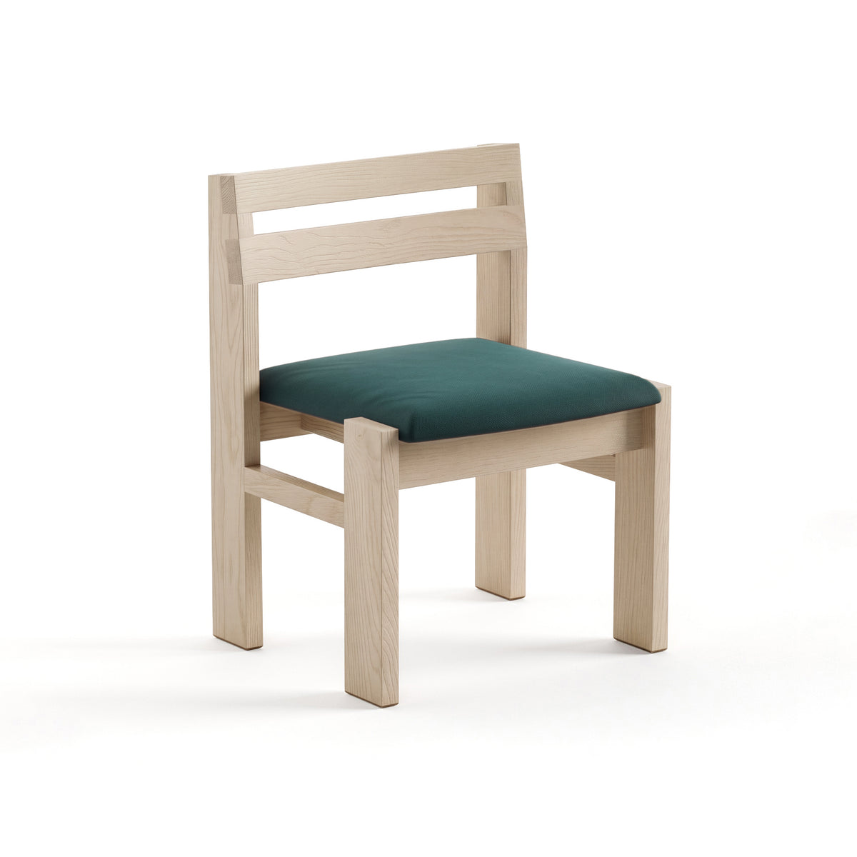 Reyk Dining Chair in Blonde Oak with Teal Fabric by Paradox Movement