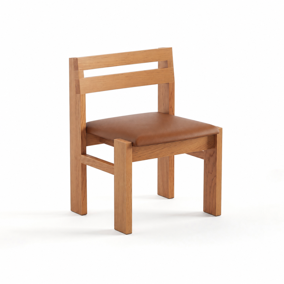 Reyk Dining Chair in Golden Oak with Terracotta Leather by Paradox Movement