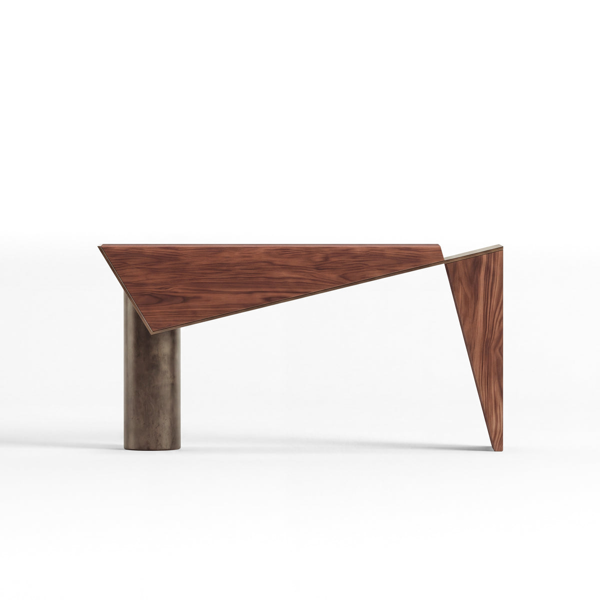 Couper console — American Walnut with Aged Aluminium