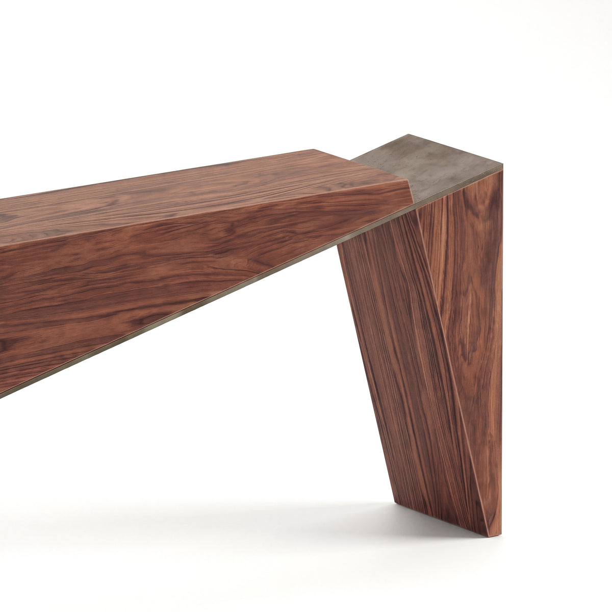 Couper console — American Walnut with Aged Aluminium