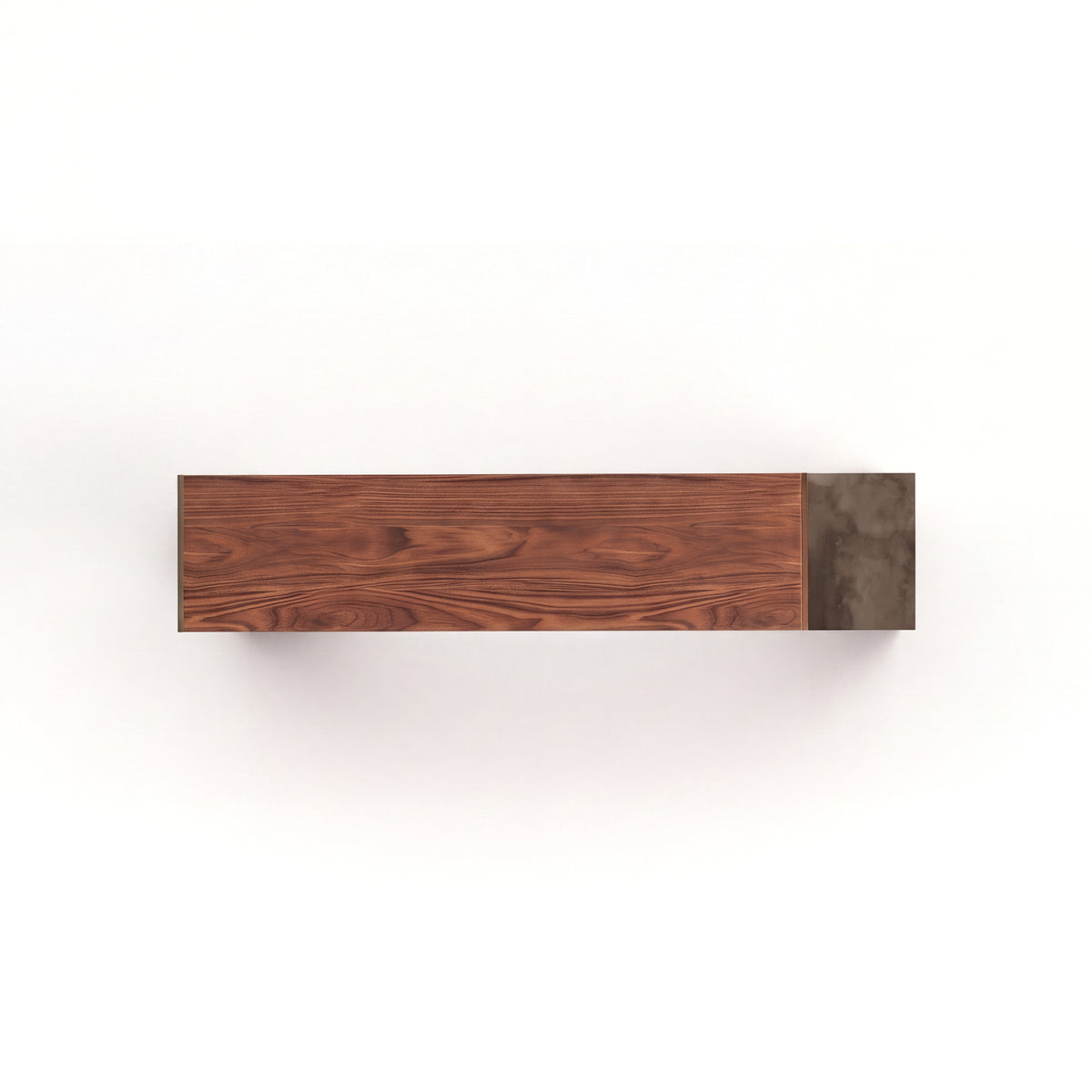 Couper console — American Walnut with Aged Aluminium