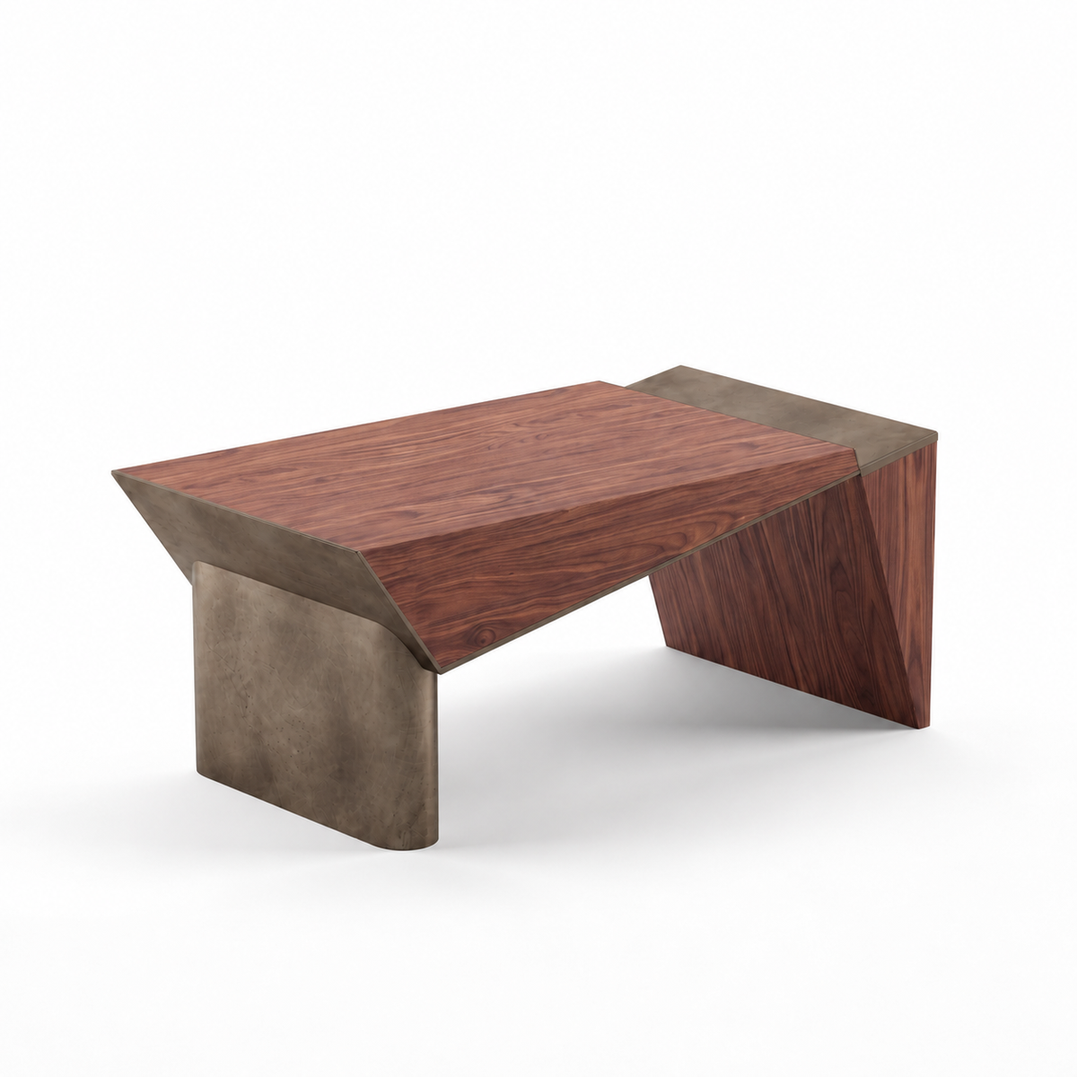 Couper desk — American Walnut with Aged Aluminium