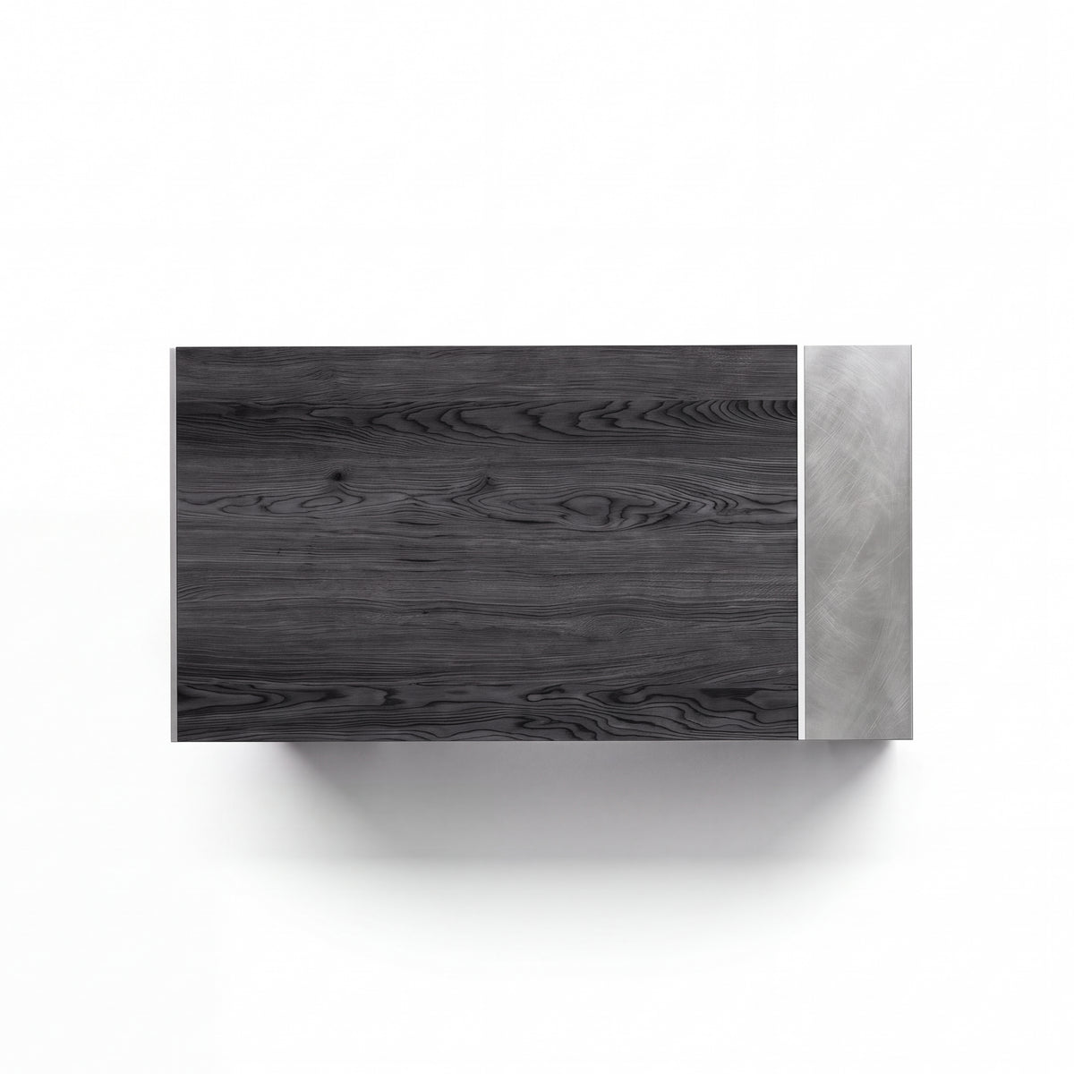 Couper desk — Charcoal Oak with Raw aluminium