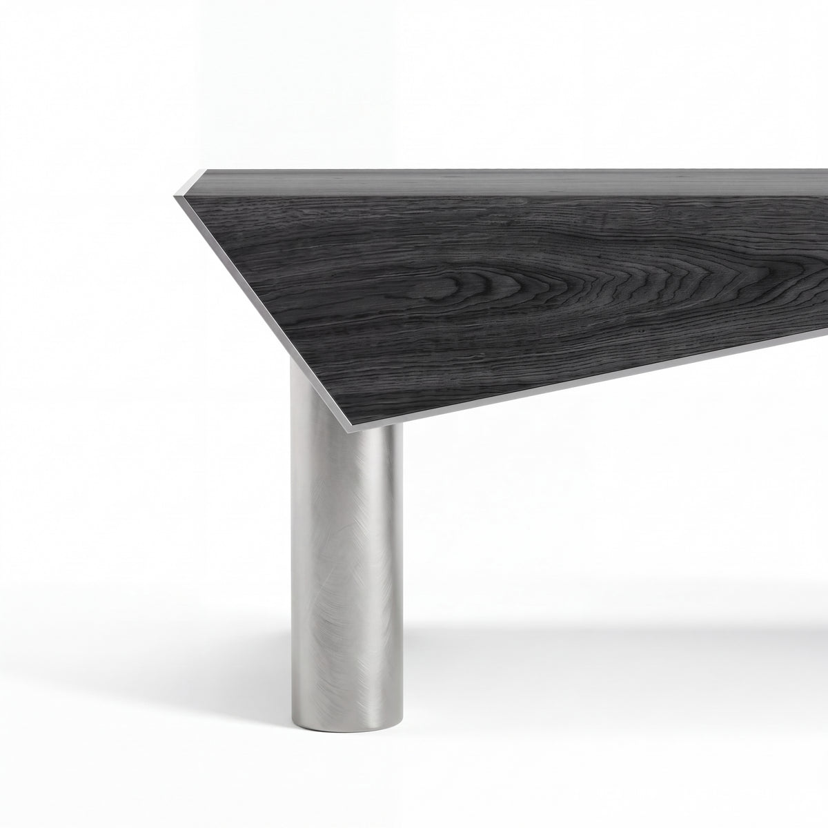 Couper desk — Charcoal Oak with Raw aluminium