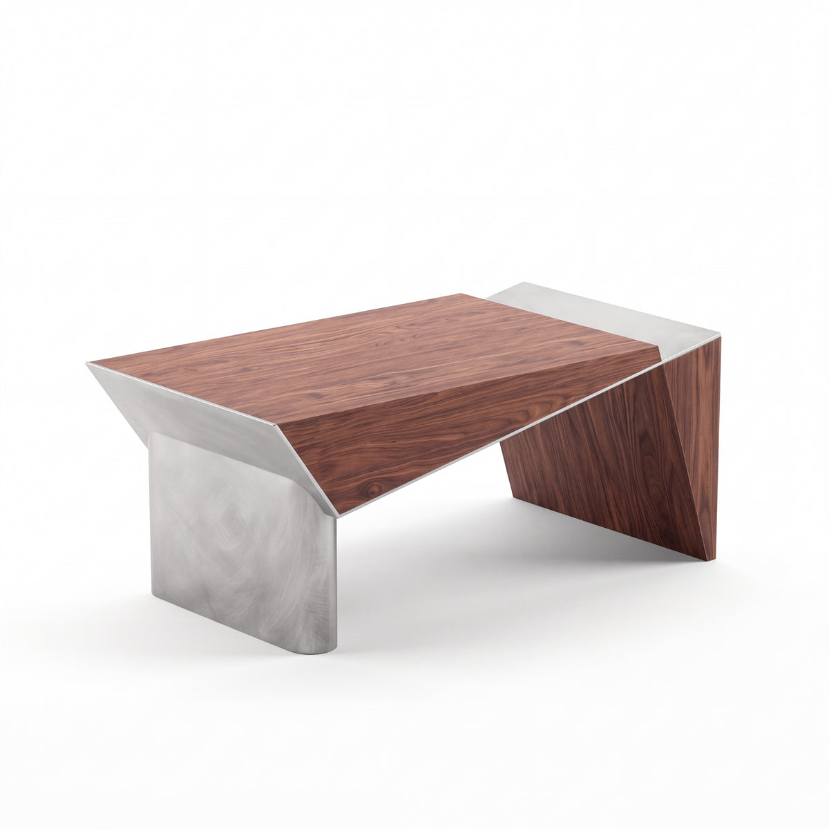 Couper desk — American Walnut with Raw aluminium